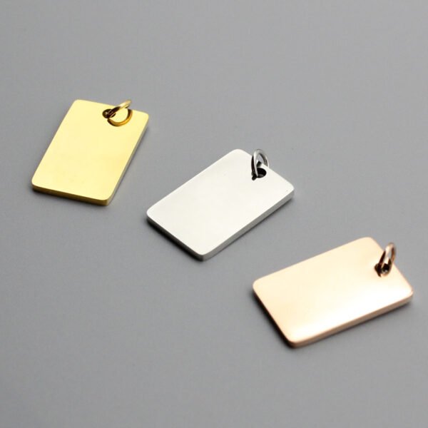 Rectangular stainless steel pendant