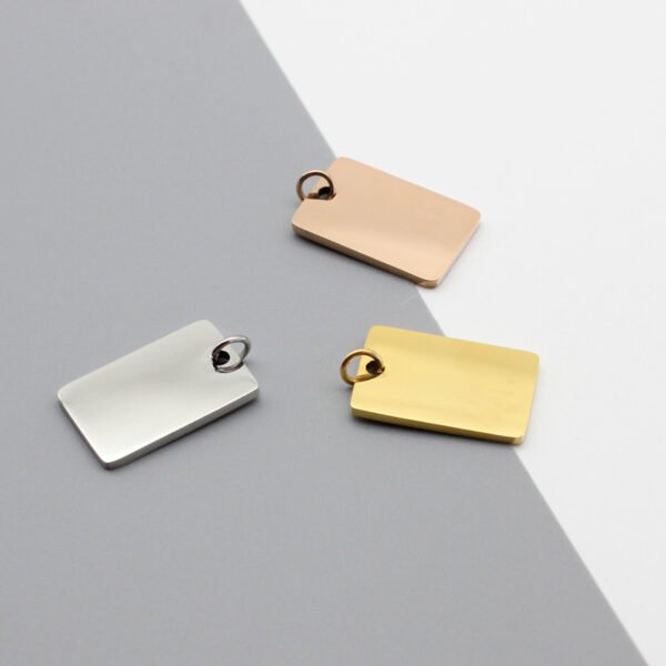 Rectangular stainless steel pendant