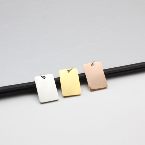 Rectangular stainless steel pendant
