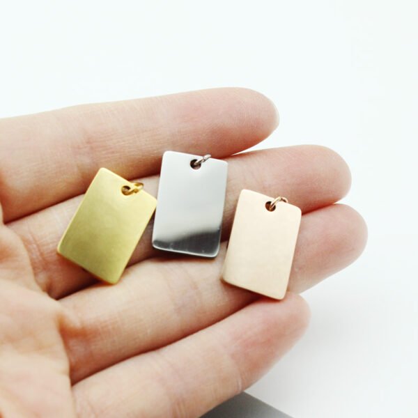 Rectangular stainless steel pendant