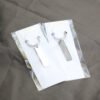 Technical dimensions of a flat rectangle metal bar keychain showing 45mm by 10mm pendant and 28mm key ring size for B2B supplier catalog.Can be used for laser engraving custom text.