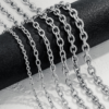 Stainless steel O-link and cable chains in various sizes for B2B suppliers.