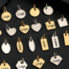 Wholesale Stainless Steel Custom Logo Tags, Blank Geometric Charms for Jewelry Making, Personalized Initial Metal Blanks for Engraving