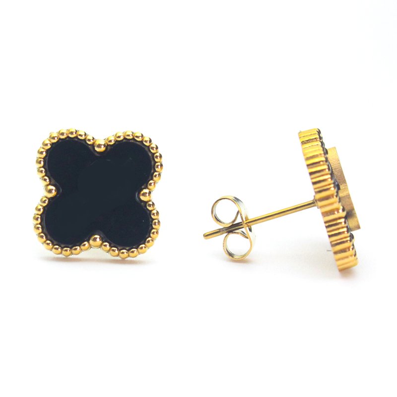 Stainless steel flower stud earrings