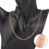 回型链 (10) Mannequin wearing a gold stainless steel paperclip chain.