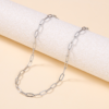 回型链 (8) Display of steel-colored stainless steel rectangular link chain