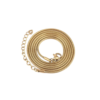圆蛇链 (8) A finished gold stainless steel round snake chain necklace coiled into a compact circle showing the matching lobster clasp and links extender.