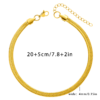 Stainless steel flat snake chain anklet
