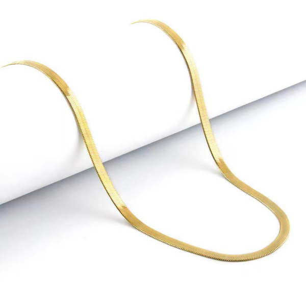 Stainless steel flat snake chain bracelet