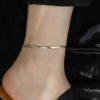 Stainless steel flat snake chain anklet