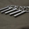 打孔长条钥匙扣 (4) Wholesale Stainless Steel Blank Bar Keychains, Rectangle 3D Vertical Pillar Key Rings for Laser Engraving & Custom Logos