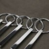 打孔长条钥匙扣 (5) Wholesale Stainless Steel Blank Bar Keychains, Rectangle 3D Vertical Pillar Key Rings for Laser Engraving & Custom Logos