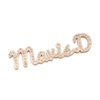 满钻字母胸针 (3) A close-up shot showing a custom rose gold stainless steel name brooch—featuring connected script lettering and set with cubic zirconia—lying flat against a clean white background.