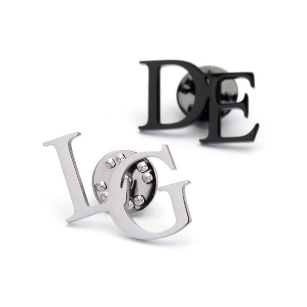 Stainless Steel Custom Initial Brooch Pins