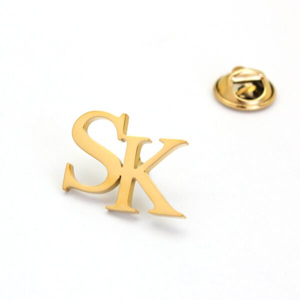 Stainless Steel Custom Initial Brooch Pins