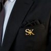 Stainless Steel Custom Initial Brooch Pins