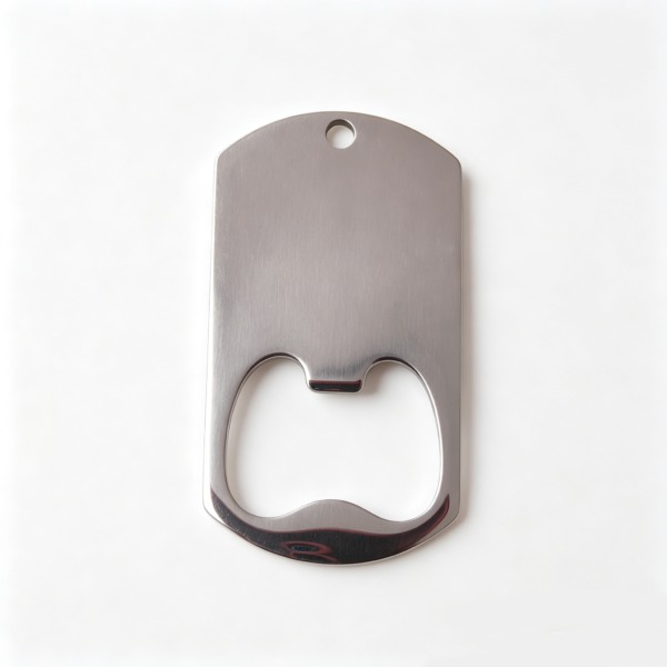 军牌开瓶器 (1) Wholesale premium brushed silver stainless steel military dog tag blank bottle opener with satin finish for custom engraving catalog.