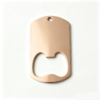 军牌开瓶器 (4) A blank finished rose gold plated stainless steel dog tag bottle opener pendant laid flat on a clean white background for B2B supplier.