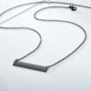 双孔吊坠项链32×6 (3) Wholesale finished matte black stainless steel bar necklace with a blank rectangular nameplate for men's custom lifestyle jewelry sourcing.
