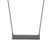 双孔吊坠项链32×6 (7) Wholesale finished matte black stainless steel bar necklace with a blank rectangular nameplate for men's custom lifestyle jewelry sourcing.