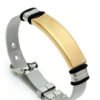 Men's ID bracelet with gold/silver stainless steel strap