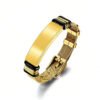 Men's ID bracelet with Full Gold stainless steel strap