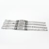 网手环 腐蚀抹油DAD_0000_图层 6 Full horizontal layout of four wholesale custom stainless steel watch strap style bracelets showing the needle buckle closures and eyelet tails on a clean backdrop.