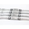 网手环 腐蚀抹油DAD_0001_图层 5 Parallel layout of wholesale personalized silver mesh chain identity bracelets showcasing the flat curved nameplates ready for custom logo etching.