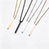 Parallel layout of wholesale blank 3D vertical pillar necklaces in gold, black, silver, and rose gold finishes ready for four-side laser engraving catalog.