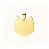 A high-shine gold-plated stainless steel cat silhouette charm blank, featuring a smooth flat surface and centered on a crisp white surface.